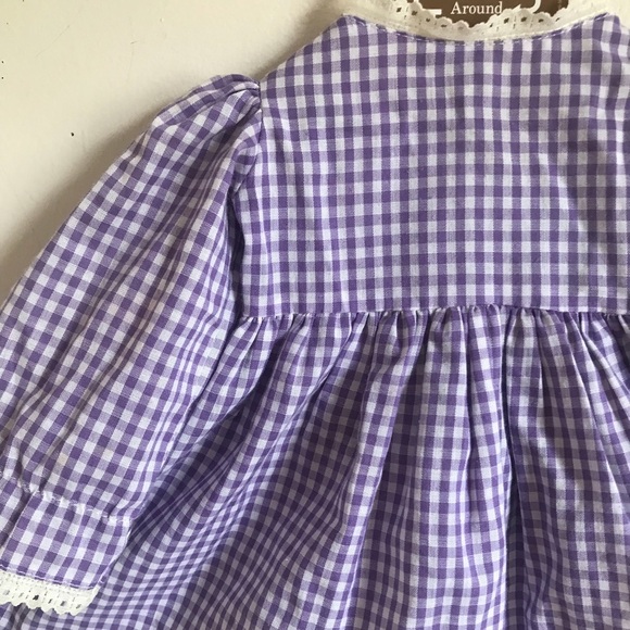 Rare Vintage 1960’s Purple Plaid Gingham Dress - Picture 2 of 6